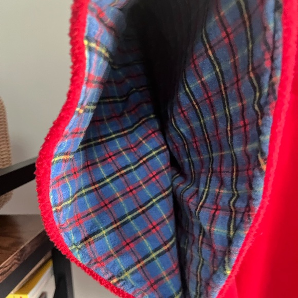 precious girls CAPE, red, fleece, flannel lined. - Picture 6 of 9